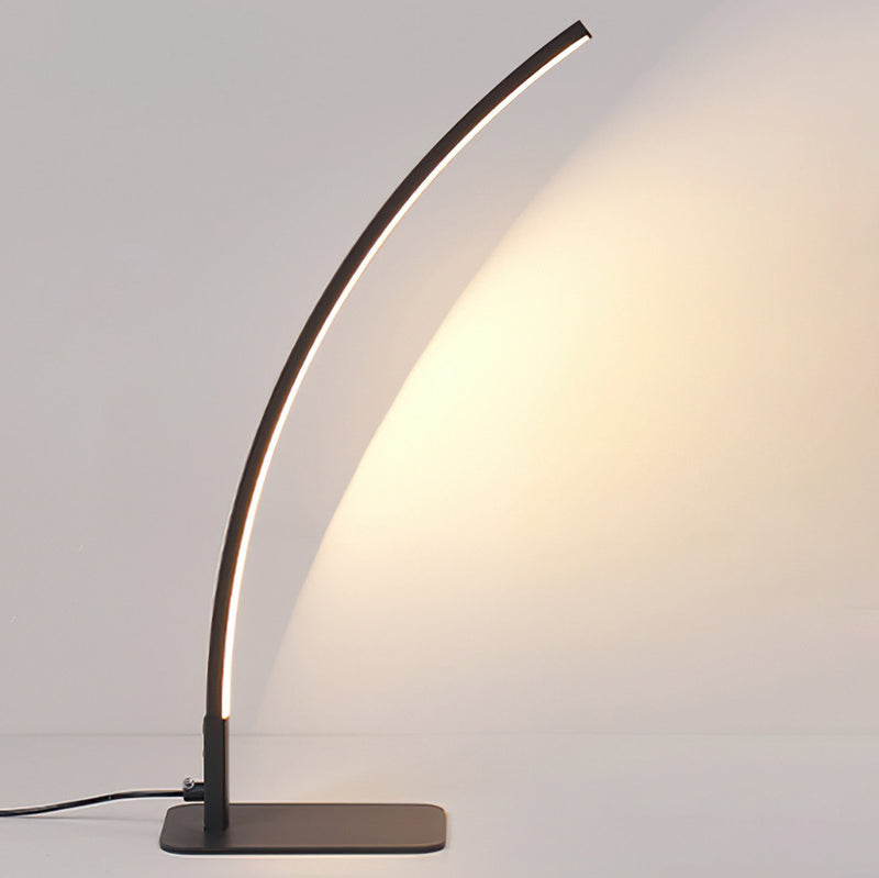 Modern Minimalist USB Curved Iron Aluminum LED Desk Lamp For Study