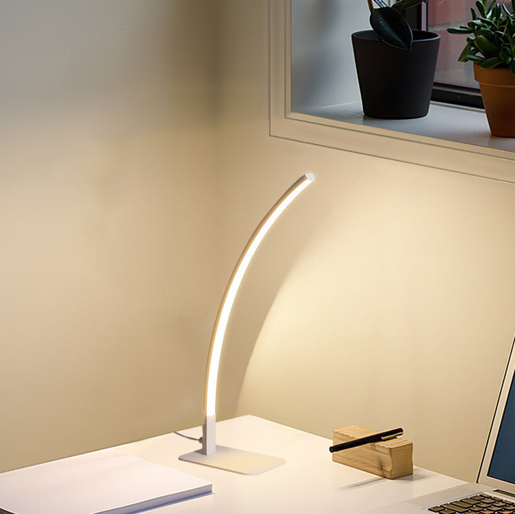 Modern Minimalist USB Curved Iron Aluminum LED Desk Lamp For Study
