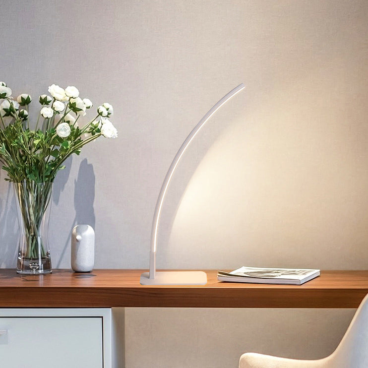 Modern Minimalist USB Curved Iron Aluminum LED Desk Lamp For Study