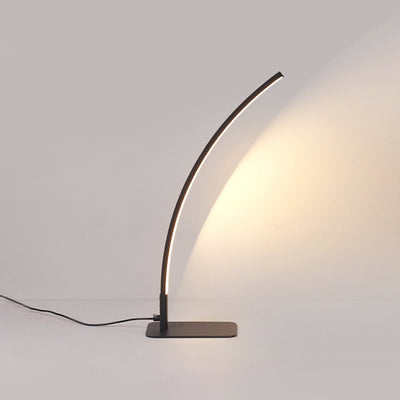 Modern Minimalist USB Curved Iron Aluminum LED Desk Lamp For Study