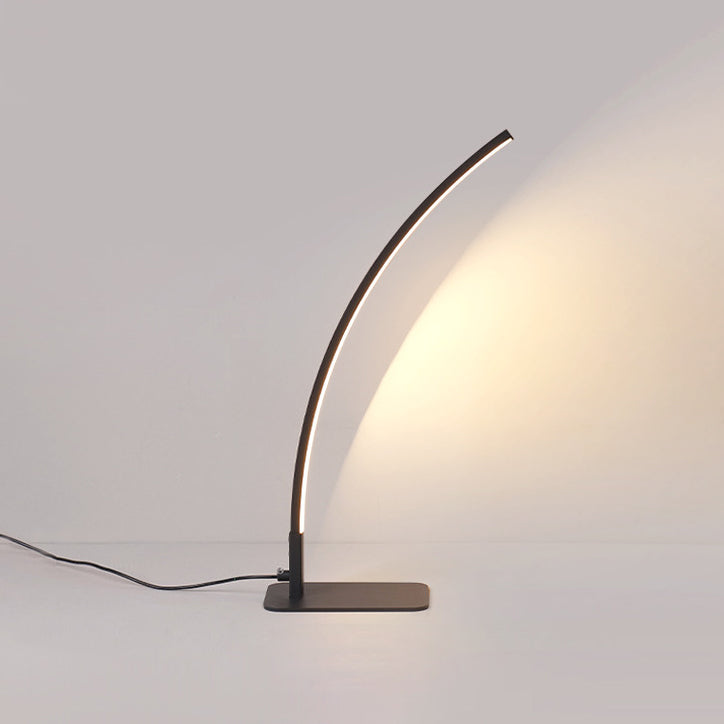 Modern Minimalist USB Curved Iron Aluminum LED Desk Lamp For Study