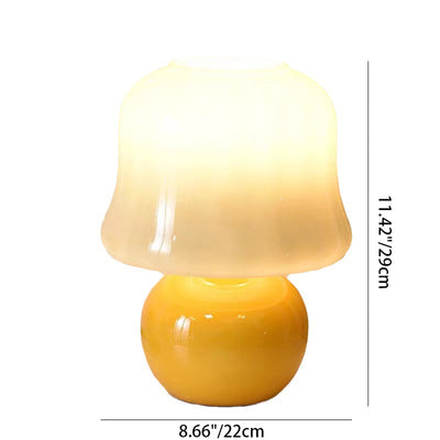 Traditionelle französische Glas-Pilz-Kuppel 1-Licht-Tischlampe für den Nachttisch 