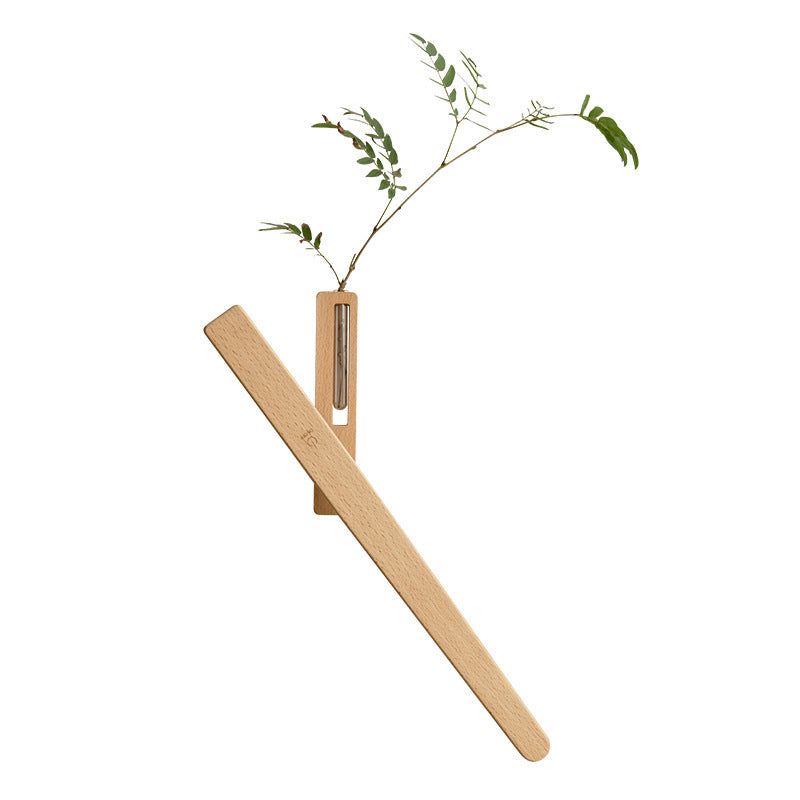 Zeitgenössische nordische Walnuss-Buche wiederaufladbare Streifen-Blumenkontainer LED-Wandleuchte für das Bett 