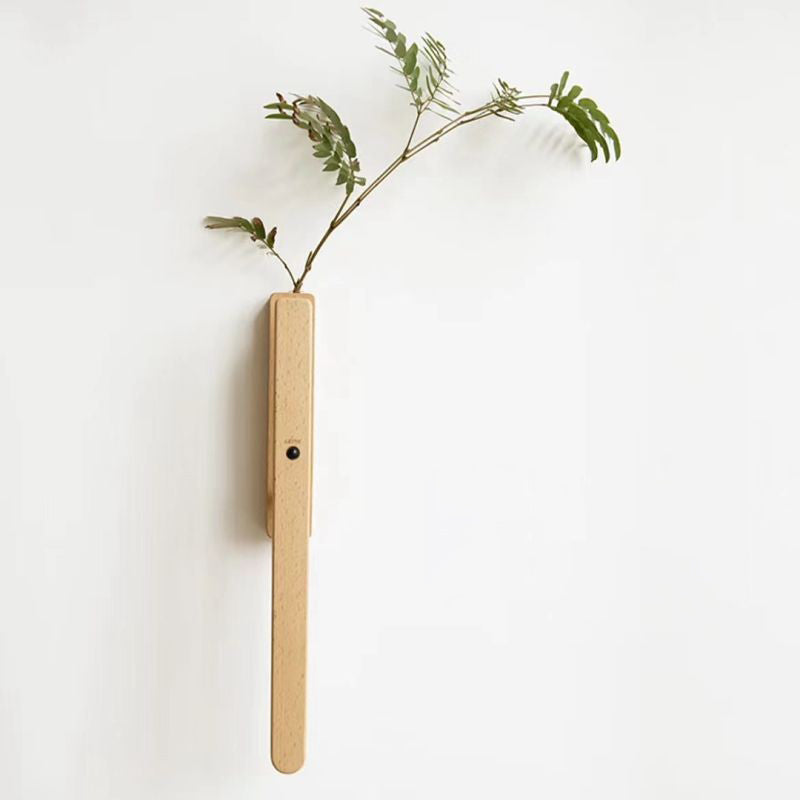 Zeitgenössische nordische Walnuss-Buche wiederaufladbare Streifen-Blumenkontainer LED-Wandleuchte für das Bett 