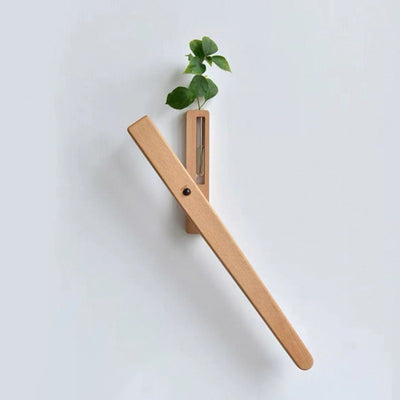 Zeitgenössische nordische Walnuss-Buche wiederaufladbare Streifen-Blumenkontainer LED-Wandleuchte für das Bett 