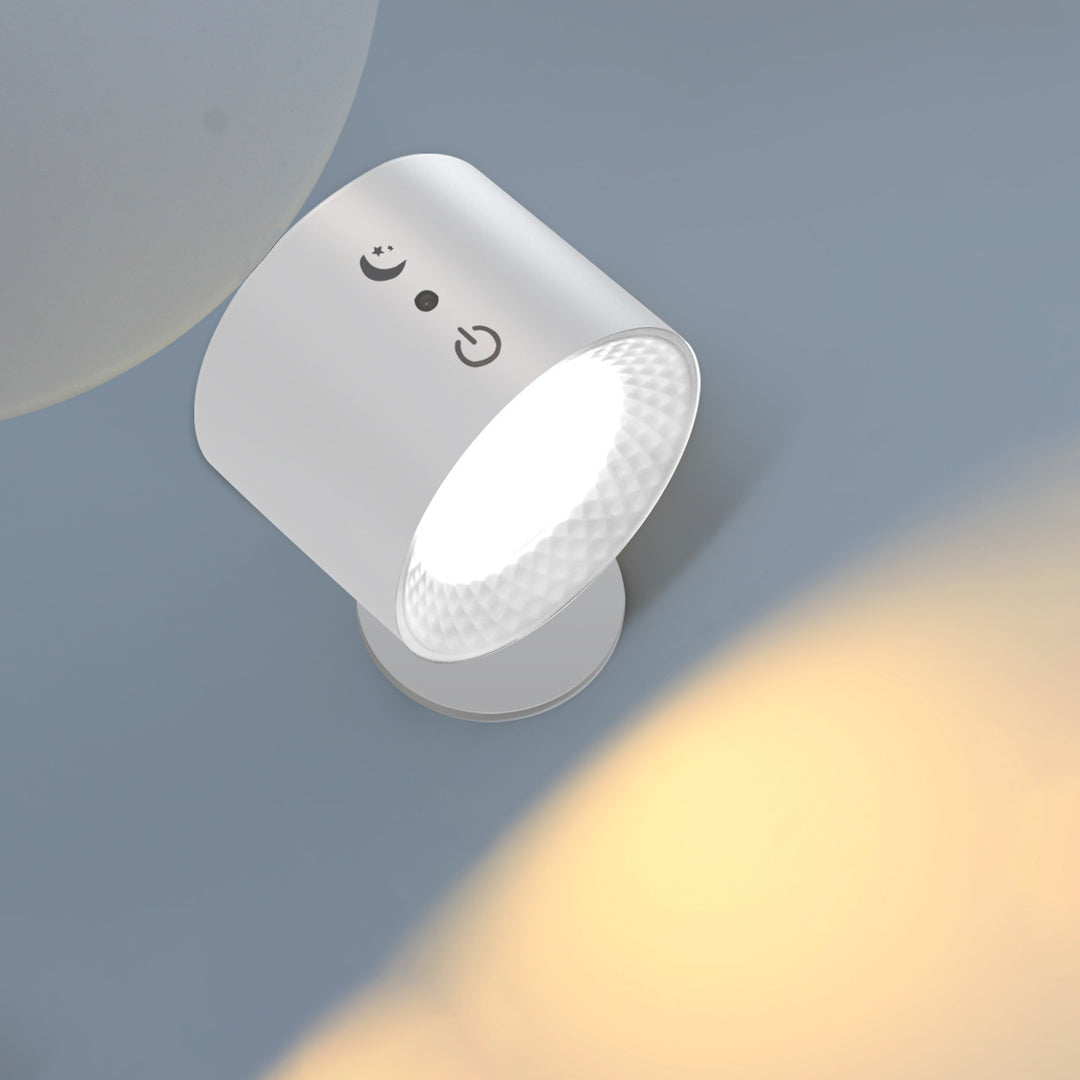 Moderne Einfachheit Wiederaufladbare Drehbare ABS Runde LED Wandleuchte Nachttischlampe Für das Bett 