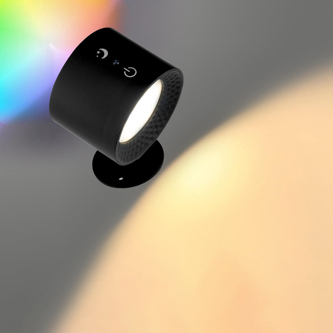 Moderne Einfachheit Wiederaufladbare Drehbare ABS Runde LED Wandleuchte Nachttischlampe Für das Bett 