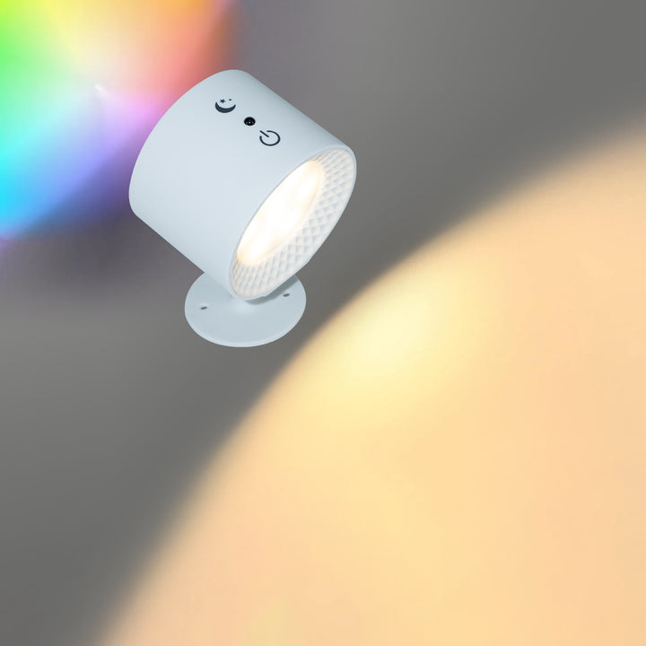 Moderne Einfachheit Wiederaufladbare Drehbare ABS Runde LED Wandleuchte Nachttischlampe Für das Bett 
