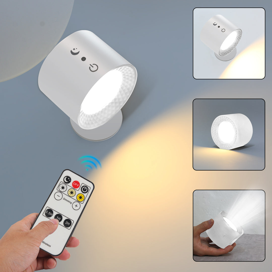 Moderne Einfachheit Wiederaufladbare Drehbare ABS Runde LED Wandleuchte Nachttischlampe Für das Bett 