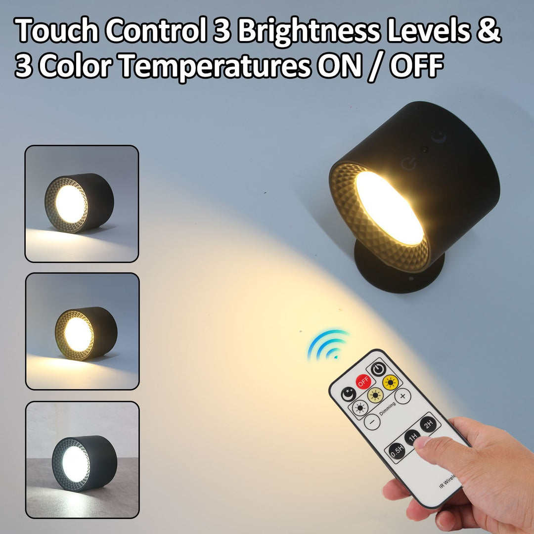 Moderne Einfachheit Wiederaufladbare Drehbare ABS Runde LED Wandleuchte Nachttischlampe Für das Bett 