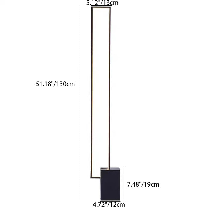 Moderner minimalistischer rechteckiger LED-Stehbodenlampe aus Eisen und Marmor für das Wohnzimmer 
