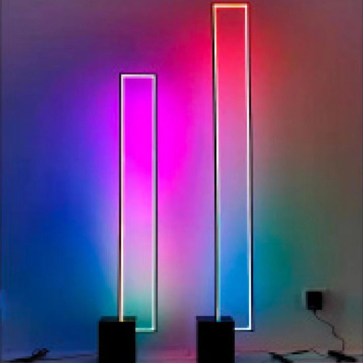 Moderner minimalistischer rechteckiger LED-Stehbodenlampe aus Eisen und Marmor für das Wohnzimmer 