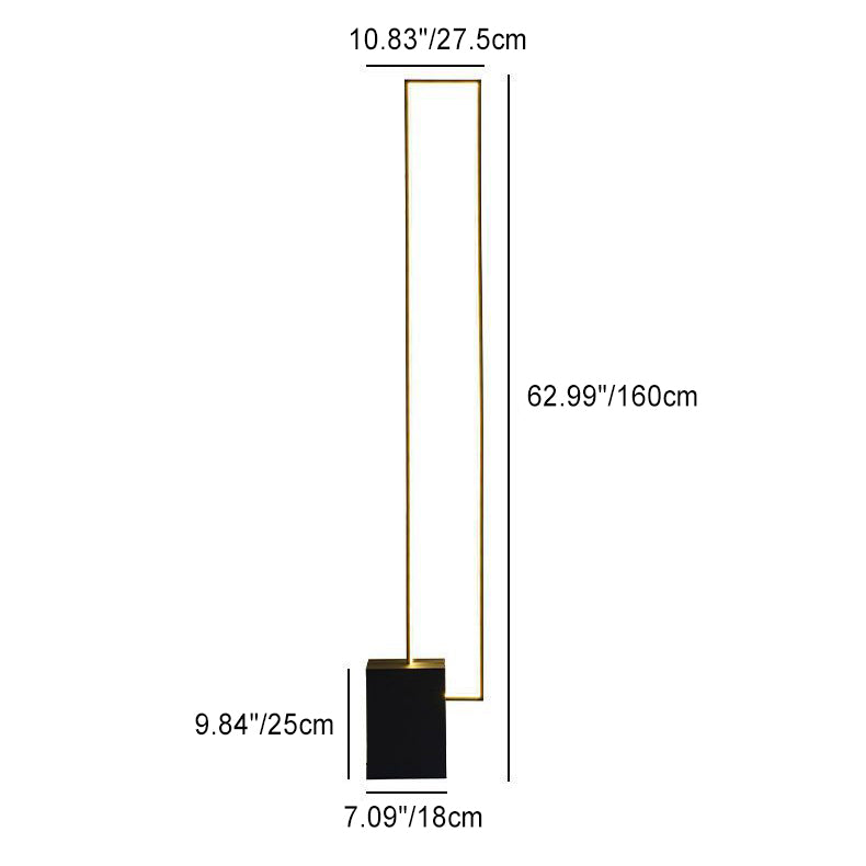 Moderner minimalistischer rechteckiger LED-Stehbodenlampe aus Eisen und Marmor für das Wohnzimmer 