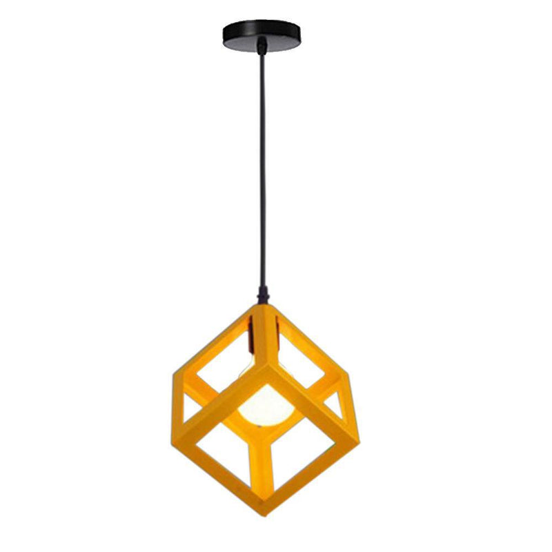 Zeitgenössische industrielle Eisen kubische geometrische hohle 1/3 Licht Pendelleuchte für Esszimmer 