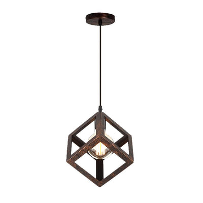 Zeitgenössische industrielle Eisen kubische geometrische hohle 1/3 Licht Pendelleuchte für Esszimmer 