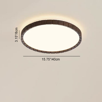 Contemporary Retro Iron Plastic Round Fence LED Flush Mount Ceiling Light For Bedroom