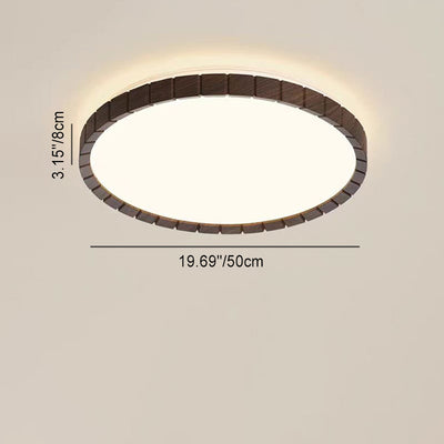 Contemporary Retro Iron Plastic Round Fence LED Flush Mount Ceiling Light For Bedroom