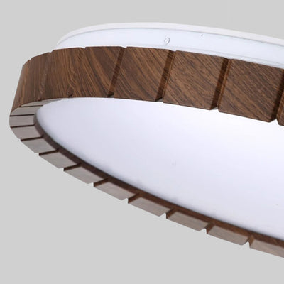 Contemporary Retro Iron Plastic Round Fence LED Flush Mount Ceiling Light For Bedroom