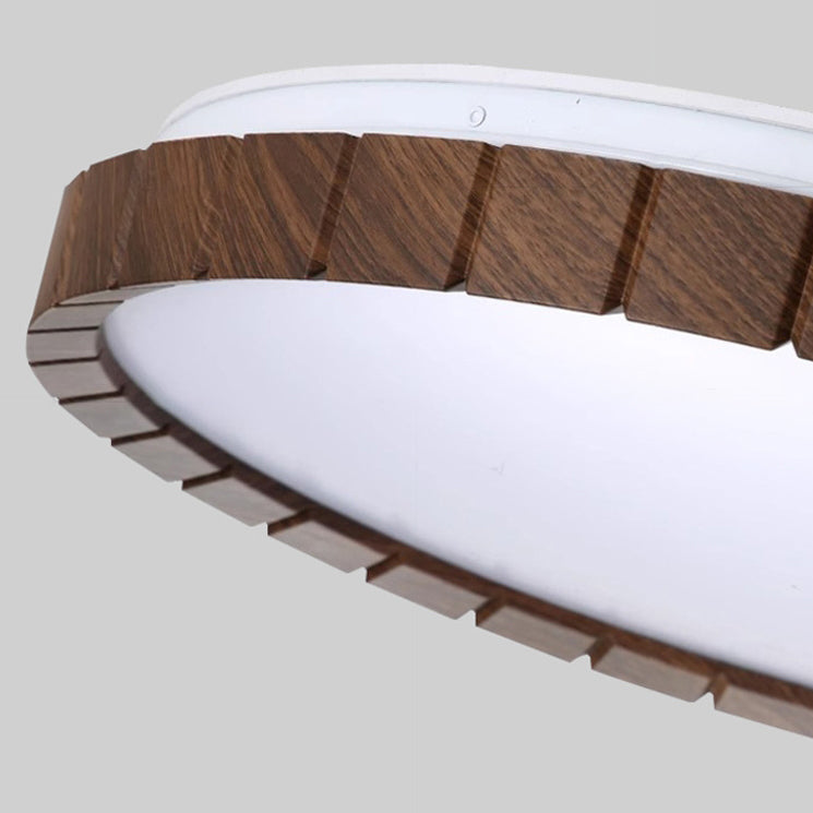 Contemporary Retro Iron Plastic Round Fence LED Flush Mount Ceiling Light For Bedroom
