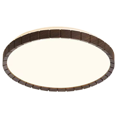 Contemporary Retro Iron Plastic Round Fence LED Flush Mount Ceiling Light For Bedroom
