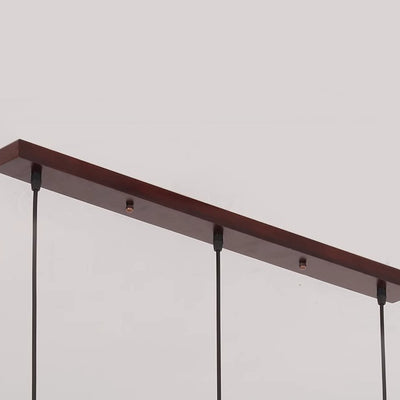 Traditionelle chinesische Massivholzstoff quadratische gebürstete Druck 1/2/3 Licht Kronleuchter für Esszimmer 