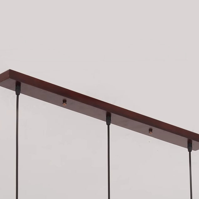 Traditionelle chinesische Massivholzstoff quadratische gebürstete Druck 1/2/3 Licht Kronleuchter für Esszimmer 