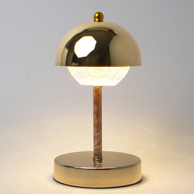 Zeitgenössische nordische wiederaufladbare Iron Dome Blütenknospe LED Tischlampe für das Nachttisch 