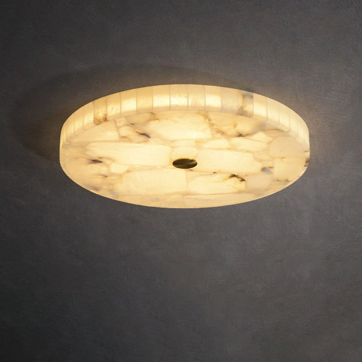 Traditionelle Chinesische Marmor-Kupfer-Runde Crackle LED-Deckenleuchte für das Schlafzimmer 