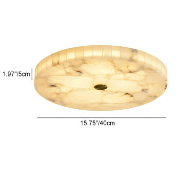 Plafonnier LED encastré rond en marbre chinois traditionnel avec fissures en cuivre pour chambre 