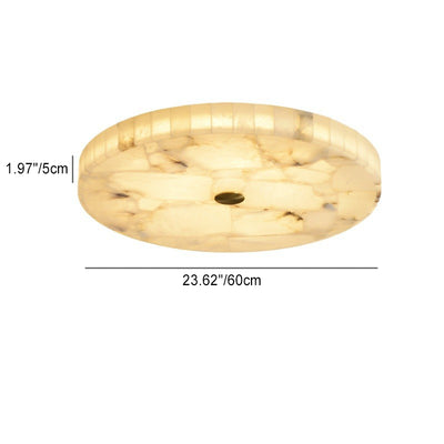 Plafonnier LED encastré rond en marbre chinois traditionnel avec fissures en cuivre pour chambre 