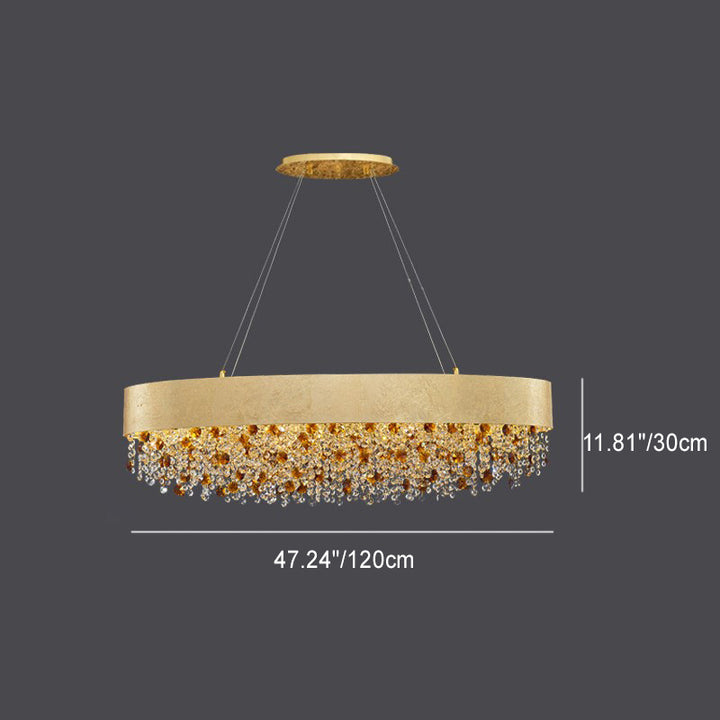Moderne Luxus Eisen Kristall Elliptische 6/8/12 Licht Kronleuchter Für Esszimmer 