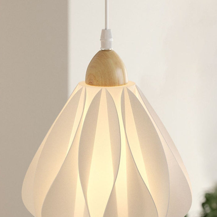 Lámpara de Aplique de Pared de 1 Luz Ajustable de Pétalo de Falda de Madera Nórdica Contemporánea para Mesita de Noche 