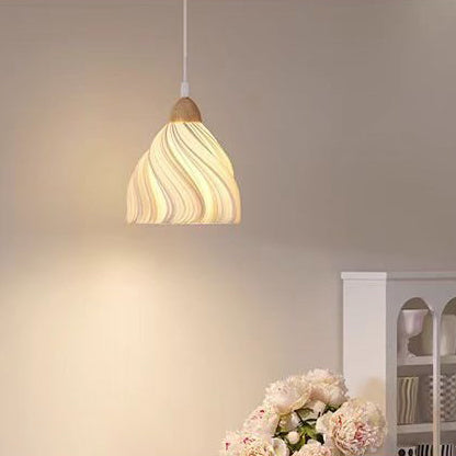 Lámpara de Aplique de Pared de 1 Luz Ajustable de Pétalo de Falda de Madera Nórdica Contemporánea para Mesita de Noche 