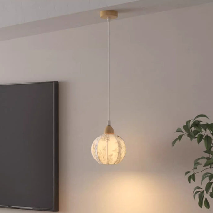 Traditionelle französische Eisenstoffkugelblumenmuster 1-Licht-Pendelleuchte für das Bett 