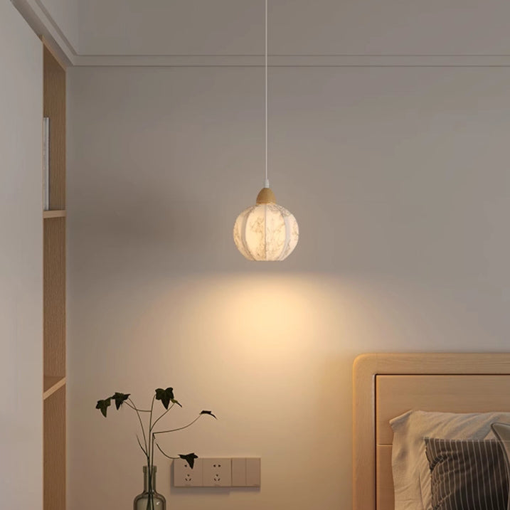 Traditionelle französische Eisenstoffkugelblumenmuster 1-Licht-Pendelleuchte für das Bett 