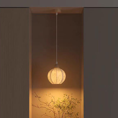 Traditionelle französische Eisenstoffkugelblumenmuster 1-Licht-Pendelleuchte für das Bett 