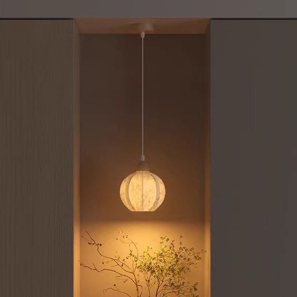 Traditionelle französische Eisenstoffkugelblumenmuster 1-Licht-Pendelleuchte für das Bett 