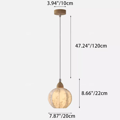 Traditionelle französische Eisenstoffkugelblumenmuster 1-Licht-Pendelleuchte für das Bett 