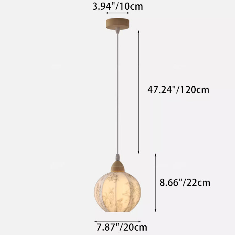 Traditionelle französische Eisenstoffkugelblumenmuster 1-Licht-Pendelleuchte für das Bett 