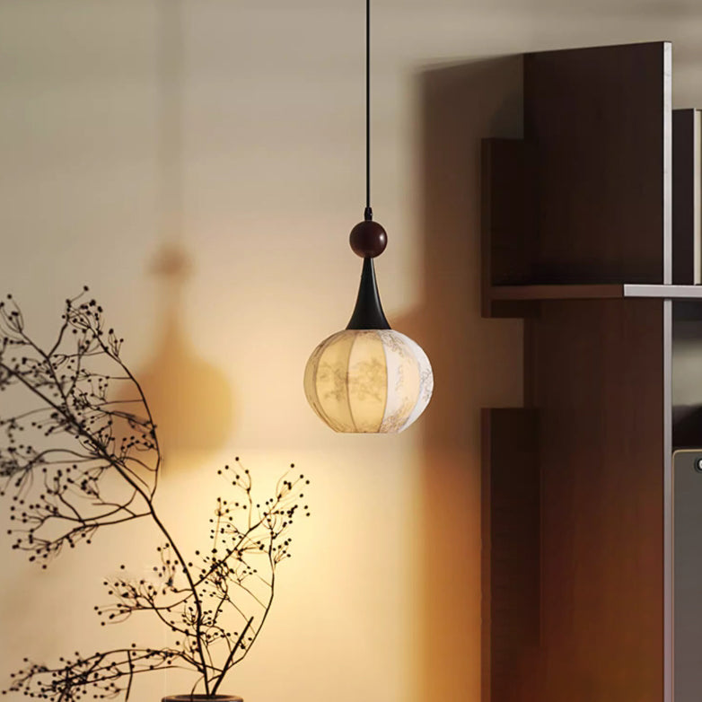 Traditionelle französische Eisenstoffkugelblumenmuster 1-Licht-Pendelleuchte für das Bett 