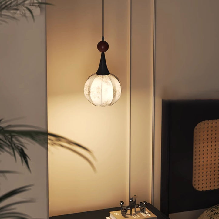 Traditionelle französische Eisenstoffkugelblumenmuster 1-Licht-Pendelleuchte für das Bett 