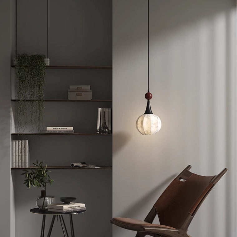 Traditionelle französische Eisenstoffkugelblumenmuster 1-Licht-Pendelleuchte für das Bett 