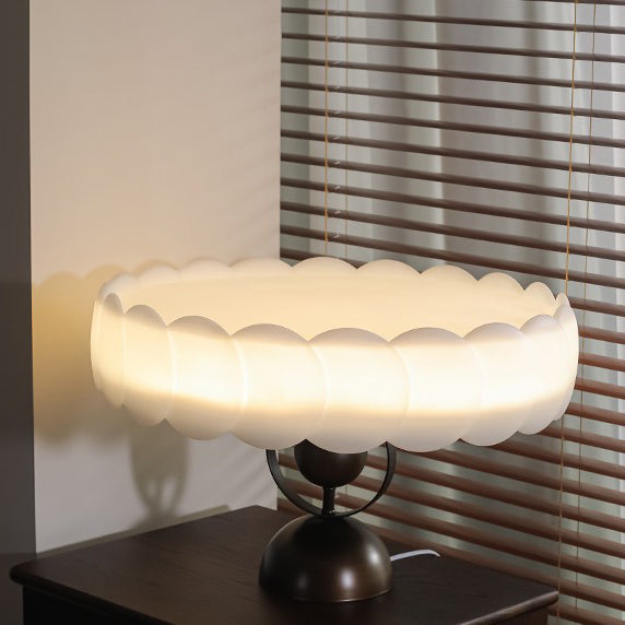 Zeitgenössisches Retro-Gummi-Holz-Eisen-Acryl-Durchsichtige Runde LED-Halbeinbau-Deckenleuchte für das Schlafzimmer 