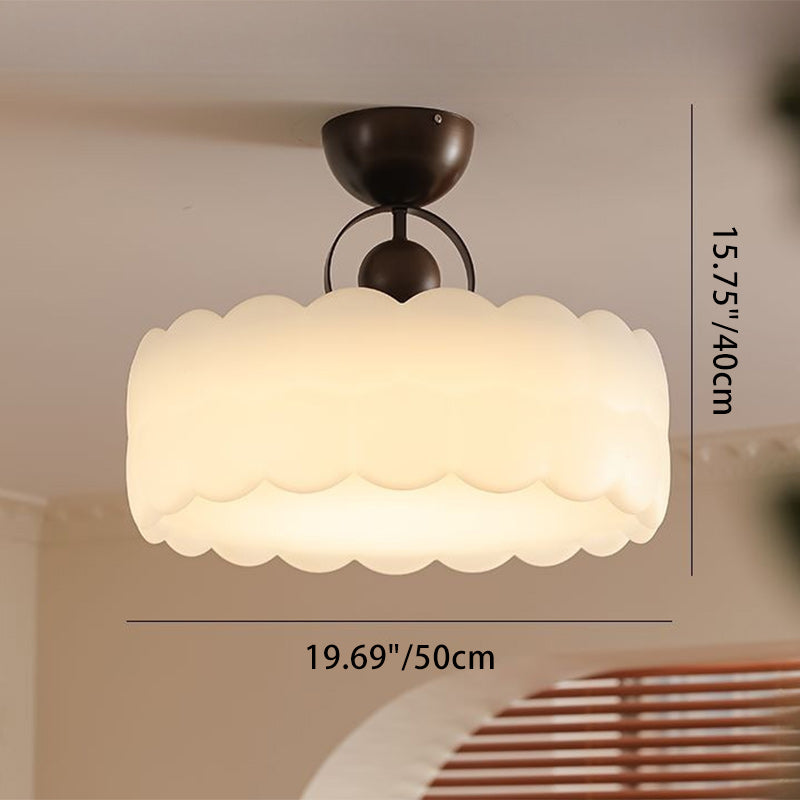 Zeitgenössisches Retro-Gummi-Holz-Eisen-Acryl-Durchsichtige Runde LED-Halbeinbau-Deckenleuchte für das Schlafzimmer 