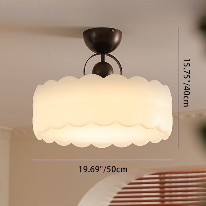 Zeitgenössisches Retro-Gummi-Holz-Eisen-Acryl-Durchsichtige Runde LED-Halbeinbau-Deckenleuchte für das Schlafzimmer 
