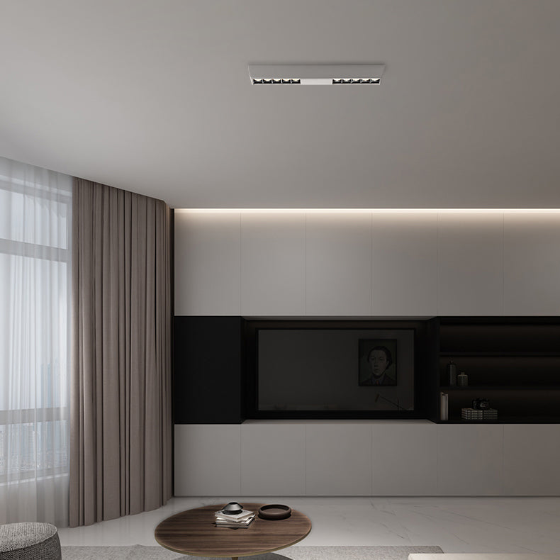 Modern Minimalist Aluminum Rectangular Strip LED Spotlight Flush Mount Ceiling Light For Hallway
