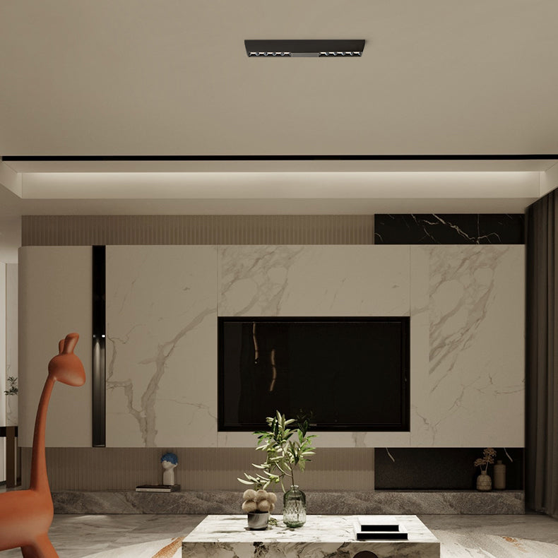 Modern Minimalist Aluminum Rectangular Strip LED Spotlight Flush Mount Ceiling Light For Hallway