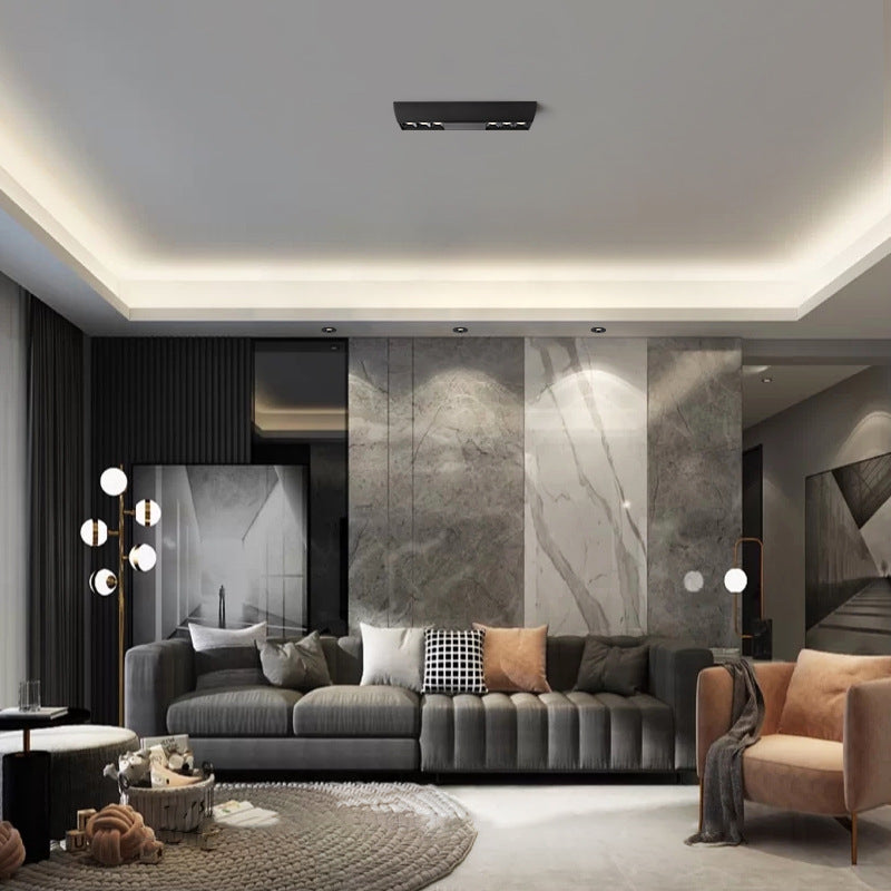 Modern Minimalist Aluminum Rectangular Strip LED Spotlight Flush Mount Ceiling Light For Hallway