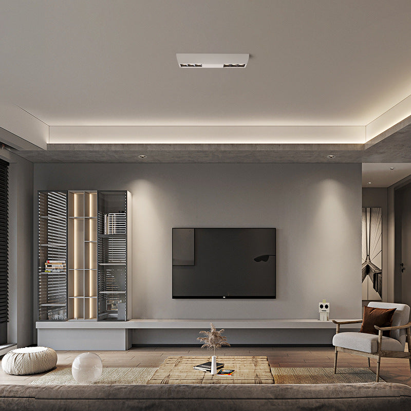 Modern Minimalist Aluminum Rectangular Strip LED Spotlight Flush Mount Ceiling Light For Hallway