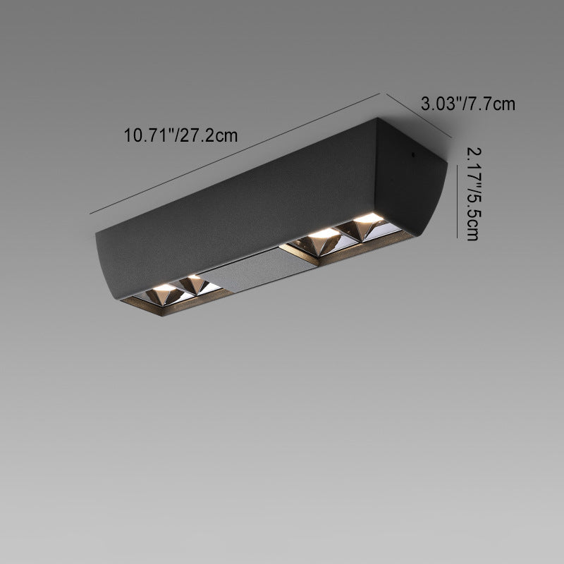 Modern Minimalist Aluminum Rectangular Strip LED Spotlight Flush Mount Ceiling Light For Hallway